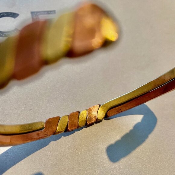 Copper  and Brass Woven Cuff - Picture 4 of 6